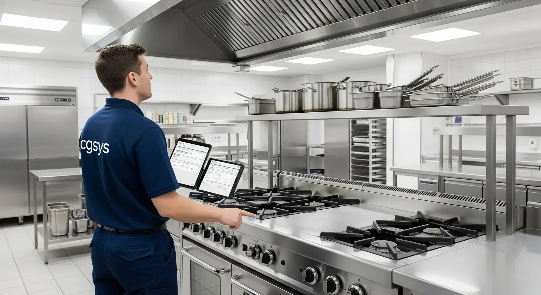 Commercial kitchen gas equipment inspection