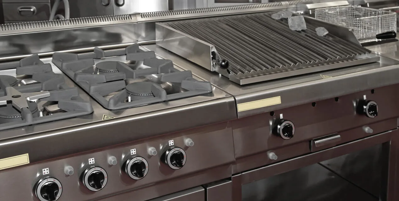 Commercial gas range and chargrill equipment